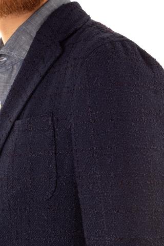 giacca check sartoriale in lino-cotone