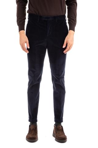 Pantalone soft touch in velluto mille righe master fit