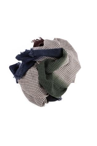 Sciarpa pied poule in lana-cashmere-seta modello demy