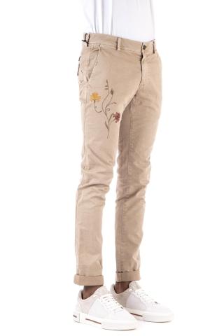 Pantalone eisenhower in cotone con ricami