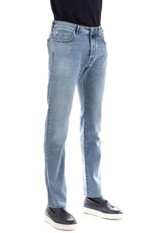 Jeans in cotone stretch etichetta in camoscio bard fit