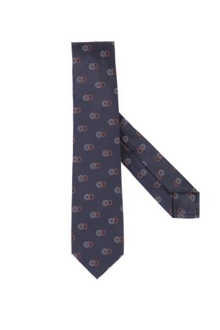 Cravatta con pallini 7 pieghe in seta
