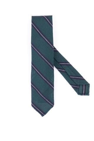 Cravatta regimental in maglina di lana-seta