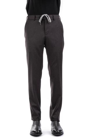 Pantalone in lana comfort con coulisse slim fit